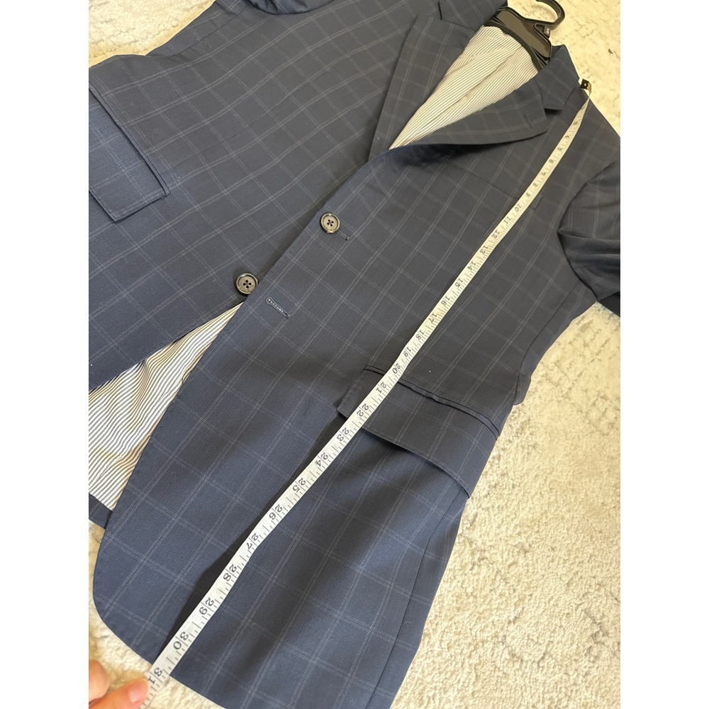 Todd Snyder Mayfair Fit Navy Blue Windowpane Plaid Wool Blazer Sport Coat 38R - Picture 10 of 10